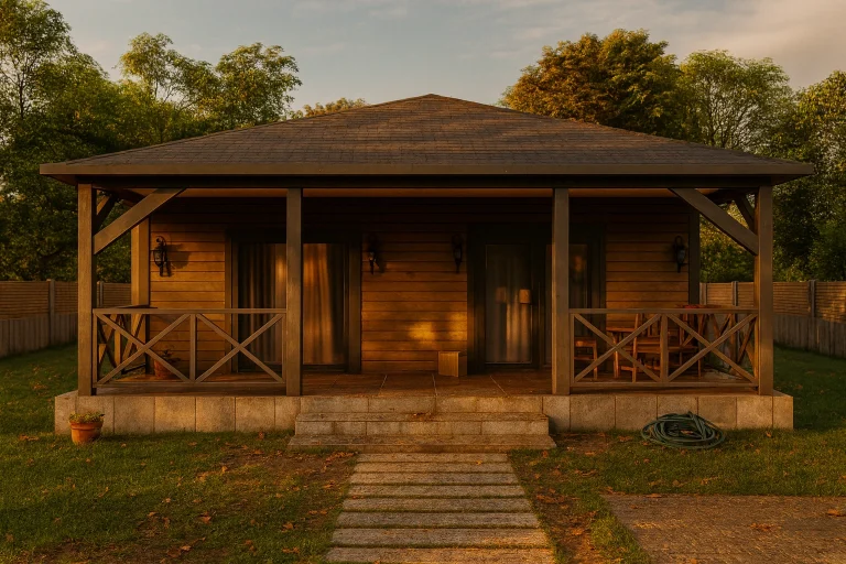 100 m² 2Plus1 Tek Katlı Çelik Ev On Gorunum | Hibrit Design