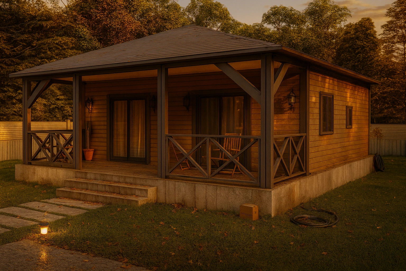 100 m² 2Plus1 Tek Katlı Çelik Ev Yan Gorunum | Hibrit Design