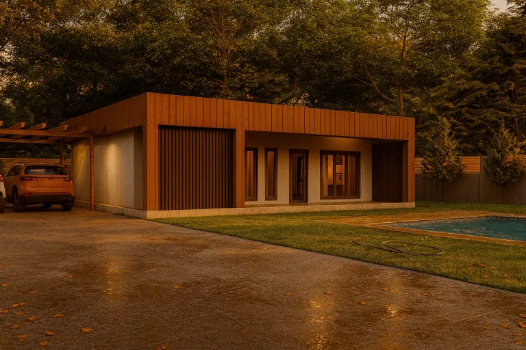 124 m² 2Plus1 Tek Katlı Çelik Ev HDS-092 | Hibrit Design