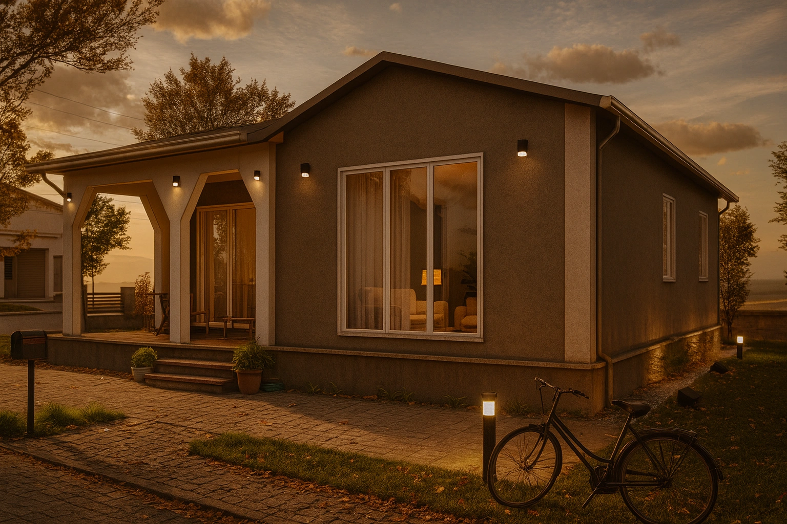 90 m² 2Plus1 Tek Katlı Çelik Ev Tekirdağ Genis Veranda | Hibrit Design