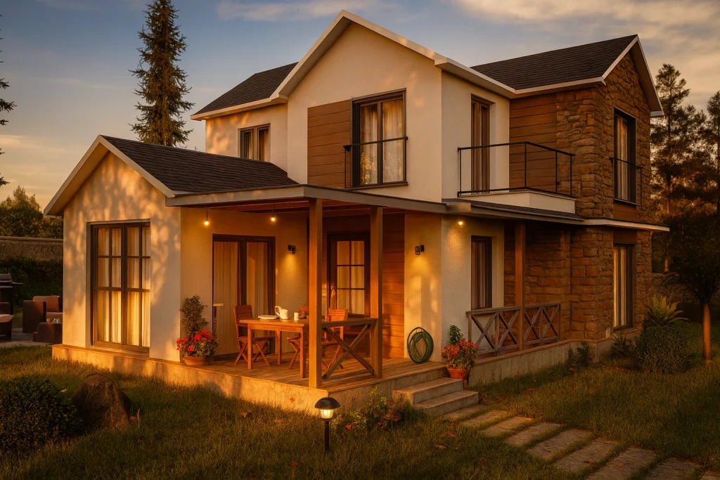 HDS-218 Iki Katli Çelik Ev Genis Veranda | Hibrit Design