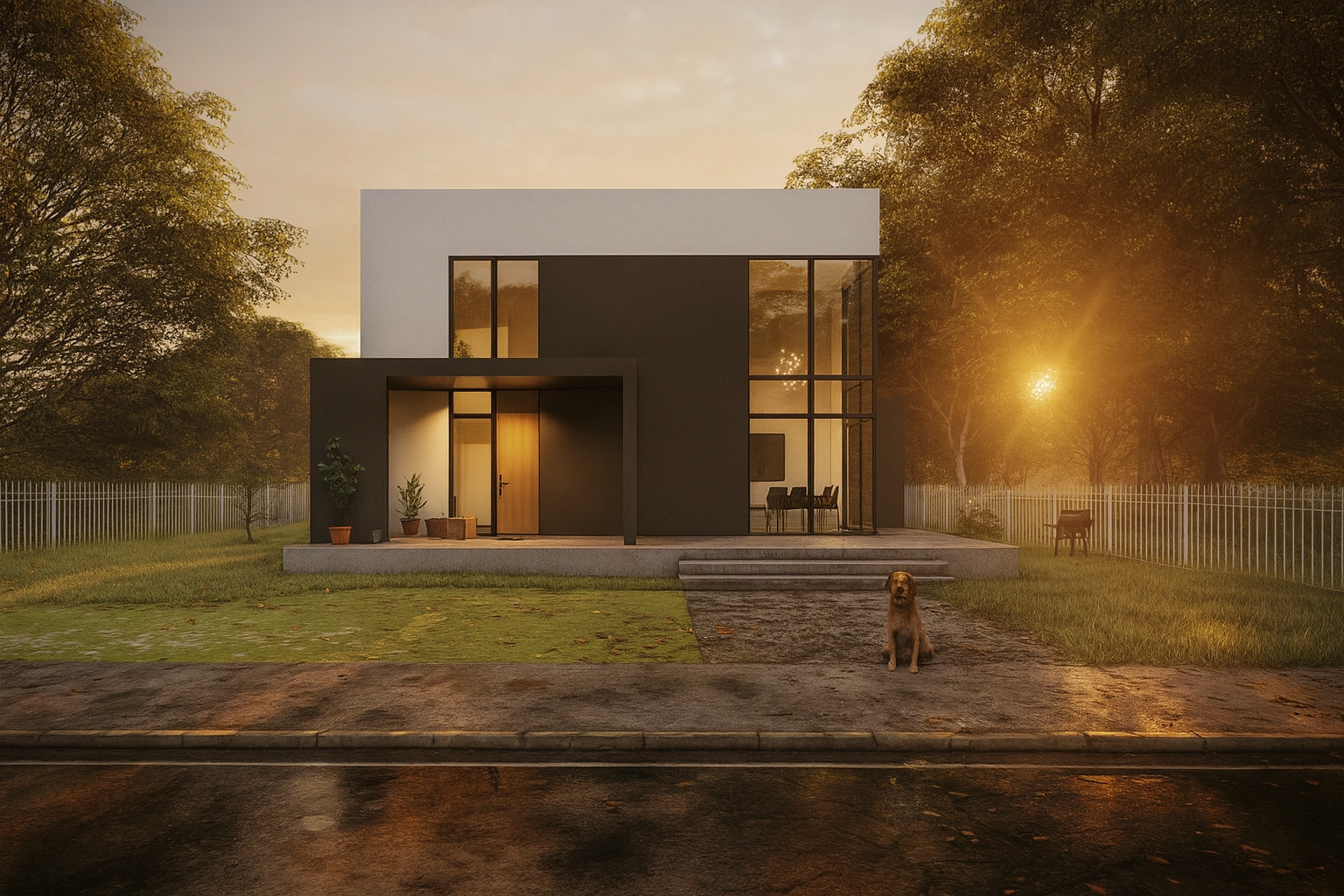 HDS-221 203 m² 4Plus1 Iki Katli Çelik Ev Modern Cephe | Hibrit Design