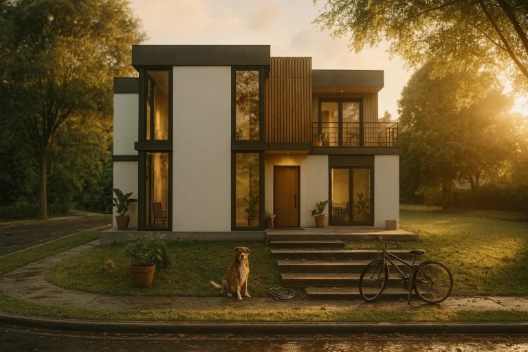 HDS-221 203 m² 4Plus1 Iki Katli Çelik Ev Onden Gorunum | Hibrit Design