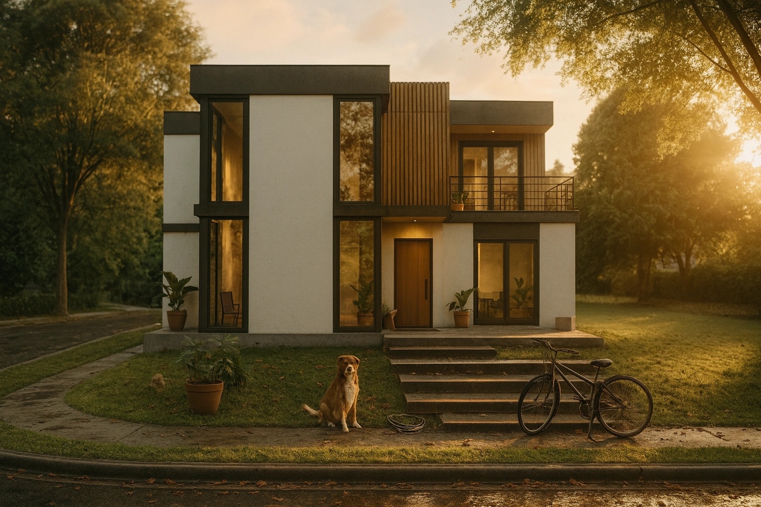 HDS-221 203 m² 4Plus1 Iki Katli Çelik Ev Onden Gorunum | Hibrit Design