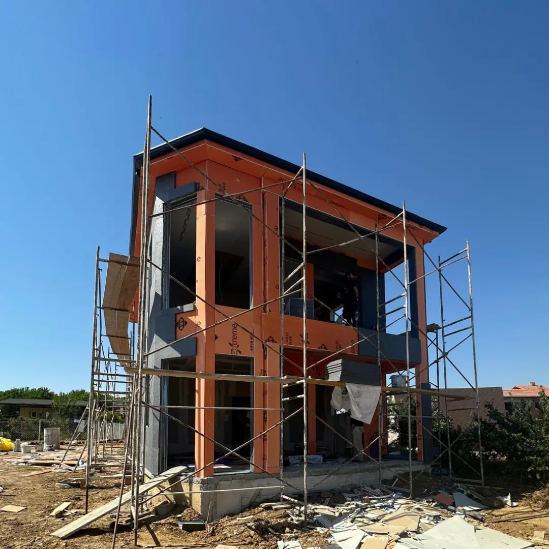 Çelik ev dış cephe estetik mantolama ve ısı yalıtım sonucu