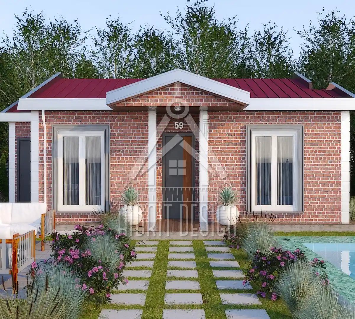 HDS-108 tek katlı çelik ev modeli – modern ve dayanıklı