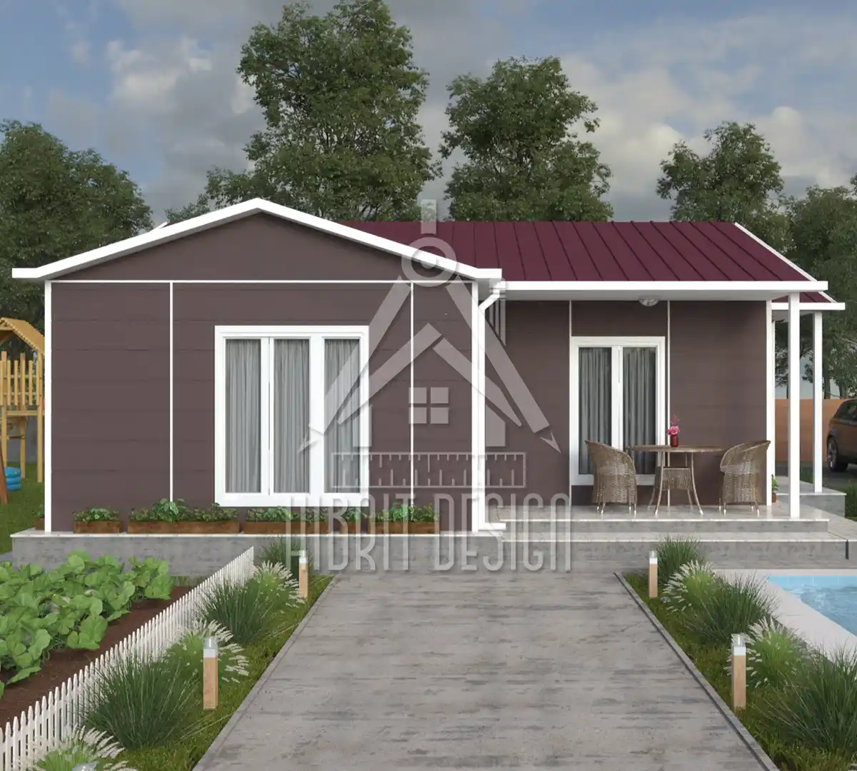 Tek katlı prefabrik ev hd 112