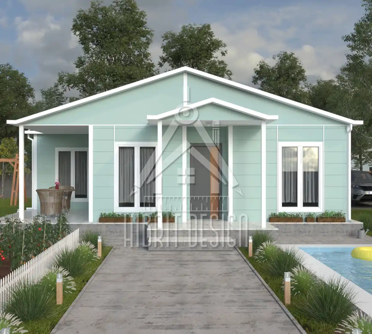 Tek katlı prefabrik ev hd 114