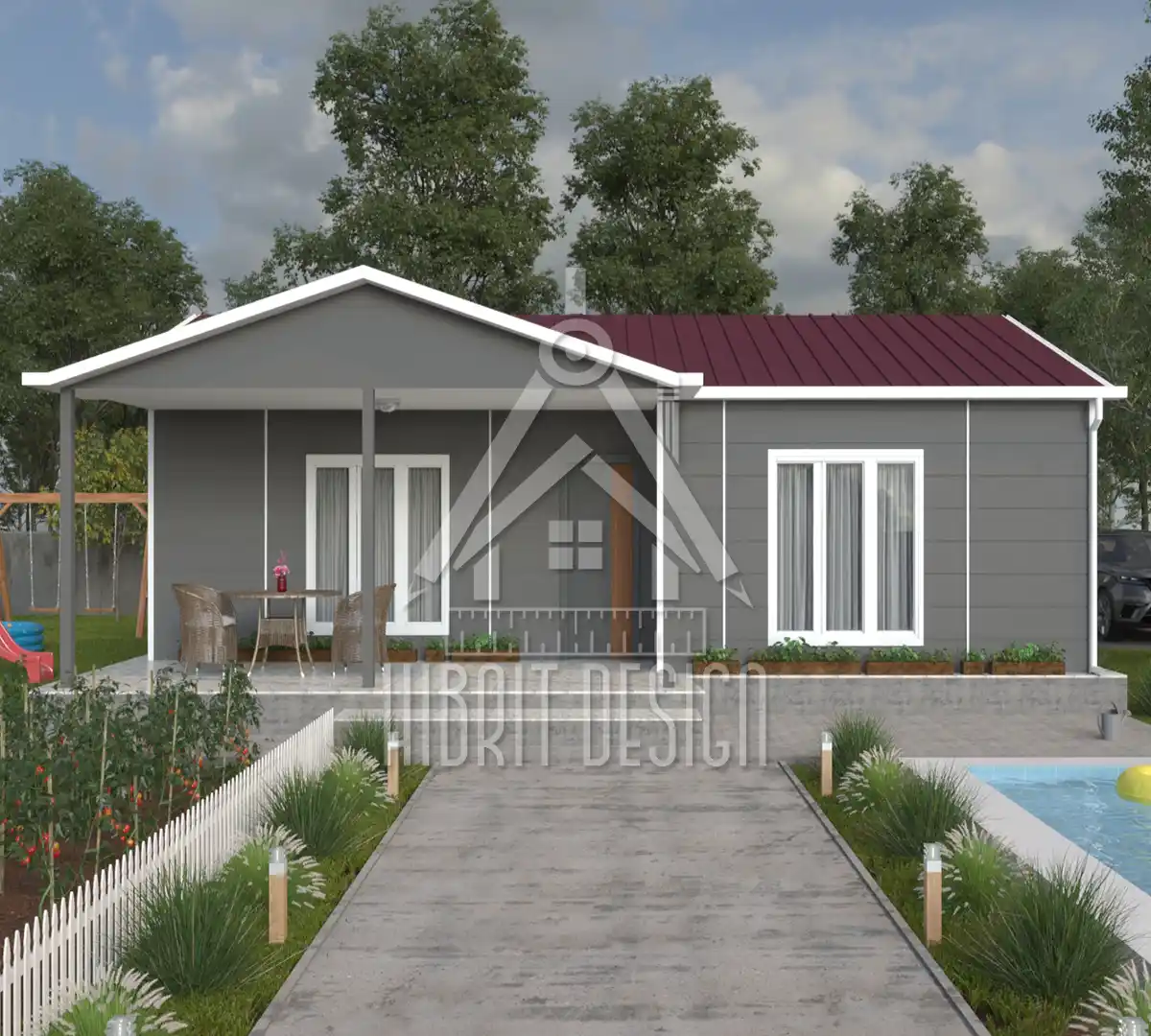 Tek katlı prefabrik ev hd 118