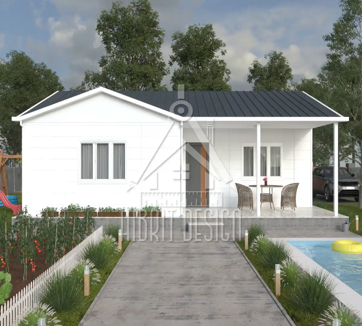 Tek katlı prefabrik ev hd 121